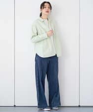 PZBEF31230 GEORGES RECH(ジョルジュ・レッシュ)  [日本製]コットンブロードストライプシャツ グリーン