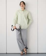 PZBEF31230 GEORGES RECH(ジョルジュ・レッシュ)  [日本製]コットンブロードストライプシャツ グリーン