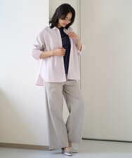 PZBEF31230 GEORGES RECH(ジョルジュ・レッシュ)  [日本製]コットンブロードストライプシャツ グリーン