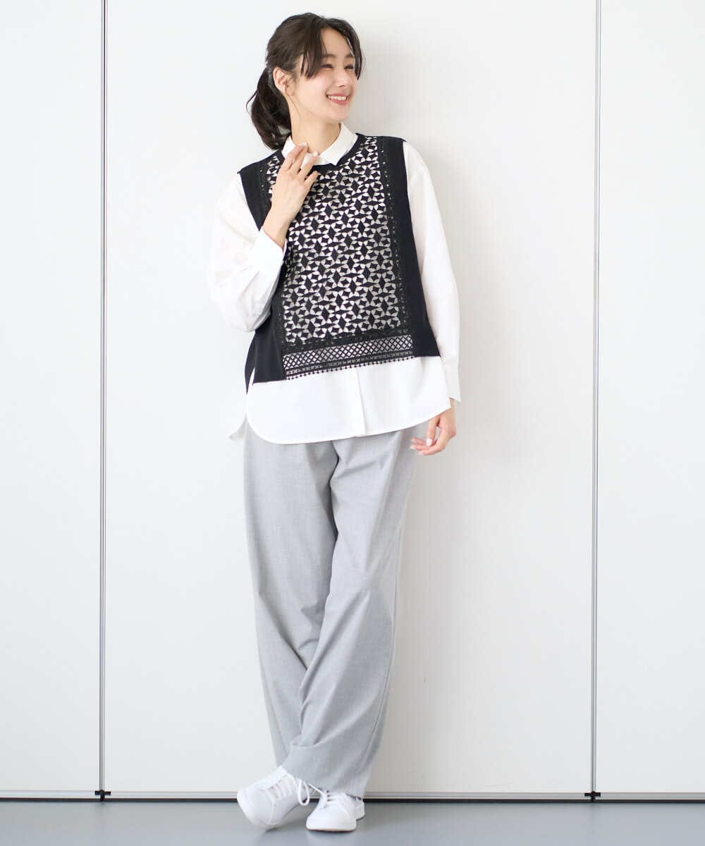 PZBEF31230 GEORGES RECH(ジョルジュ・レッシュ)  [日本製]コットンブロードストライプシャツ グリーン