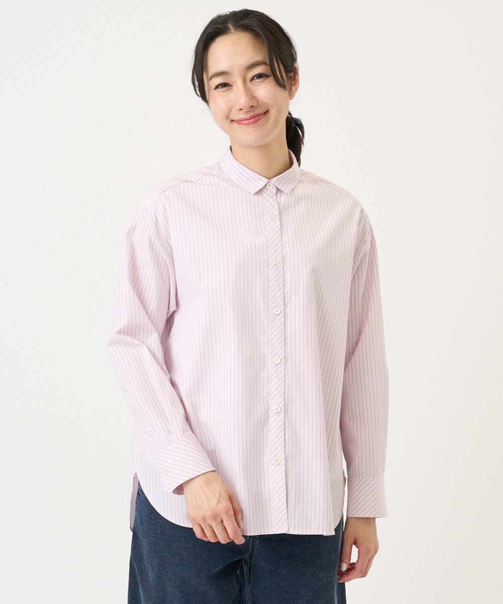 PZBEF31230 GEORGES RECH(ジョルジュ・レッシュ)  [日本製]コットンブロードストライプシャツ グリーン