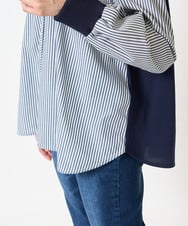 PZBGA09330 GEORGES RECH(ジョルジュ・レッシュ) ストライプシャーリングブラウス ネイビー