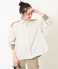 PZBGA09330 GEORGES RECH(ジョルジュ・レッシュ) ストライプシャーリングブラウス ネイビー