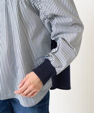 PZBGA09330 GEORGES RECH(ジョルジュ・レッシュ) ストライプシャーリングブラウス ネイビー