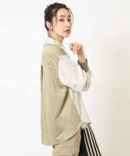 PZBGA09330 GEORGES RECH(ジョルジュ・レッシュ) ストライプシャーリングブラウス ベージュ