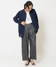 PZBGA20250 GEORGES RECH(ジョルジュ・レッシュ)  [日本製]サンディーローンタックシャツブラウス ライトブルー(ストライプ）