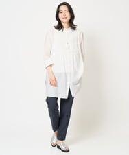PZBGA30330 GEORGES RECH(ジョルジュ・レッシュ) [接触冷感]シアーローンレースブラウス ライトブルー