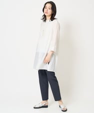 PZBGA30330 GEORGES RECH(ジョルジュ・レッシュ) [接触冷感]シアーローンレースブラウス ライトブルー