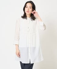 PZBGA30330 GEORGES RECH(ジョルジュ・レッシュ) [接触冷感]シアーローンレースブラウス ホワイト