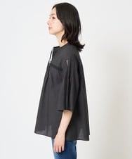 PZBGA31290 GEORGES RECH(ジョルジュ・レッシュ) 60ローンフレアスリーブレースブラウス ブラック
