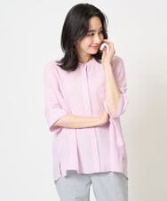 PZBGA35270 GEORGES RECH(ジョルジュ・レッシュ)  [日本製]バンドカラードルマンスリーブブラウス ピンク