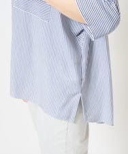 PZBGA35270 GEORGES RECH(ジョルジュ・レッシュ)  [日本製]バンドカラードルマンスリーブブラウス ネイビー系