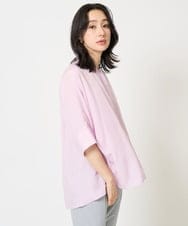 PZBGA35270 GEORGES RECH(ジョルジュ・レッシュ)  [日本製]バンドカラードルマンスリーブブラウス ネイビー系