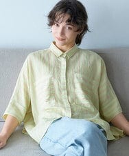 PZBGD04270 GEORGES RECH(ジョルジュ・レッシュ) バンドカラードルマンスリーブブラウス ライトイエロー