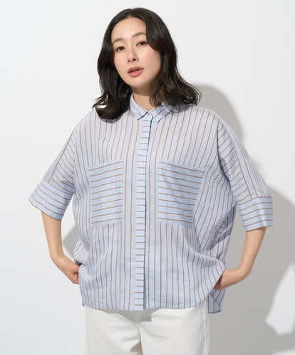 PZBGD04270 GEORGES RECH バンドカラードルマンスリーブブラウス