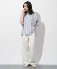 PZBGD04270 GEORGES RECH(ジョルジュ・レッシュ) バンドカラードルマンスリーブブラウス ライトブルー