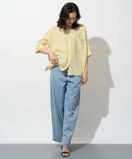 PZBGD04270 GEORGES RECH(ジョルジュ・レッシュ) バンドカラードルマンスリーブブラウス ライトブルー