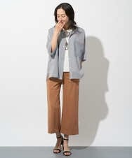 PZBGD04270 GEORGES RECH(ジョルジュ・レッシュ) バンドカラードルマンスリーブブラウス ライトブルー