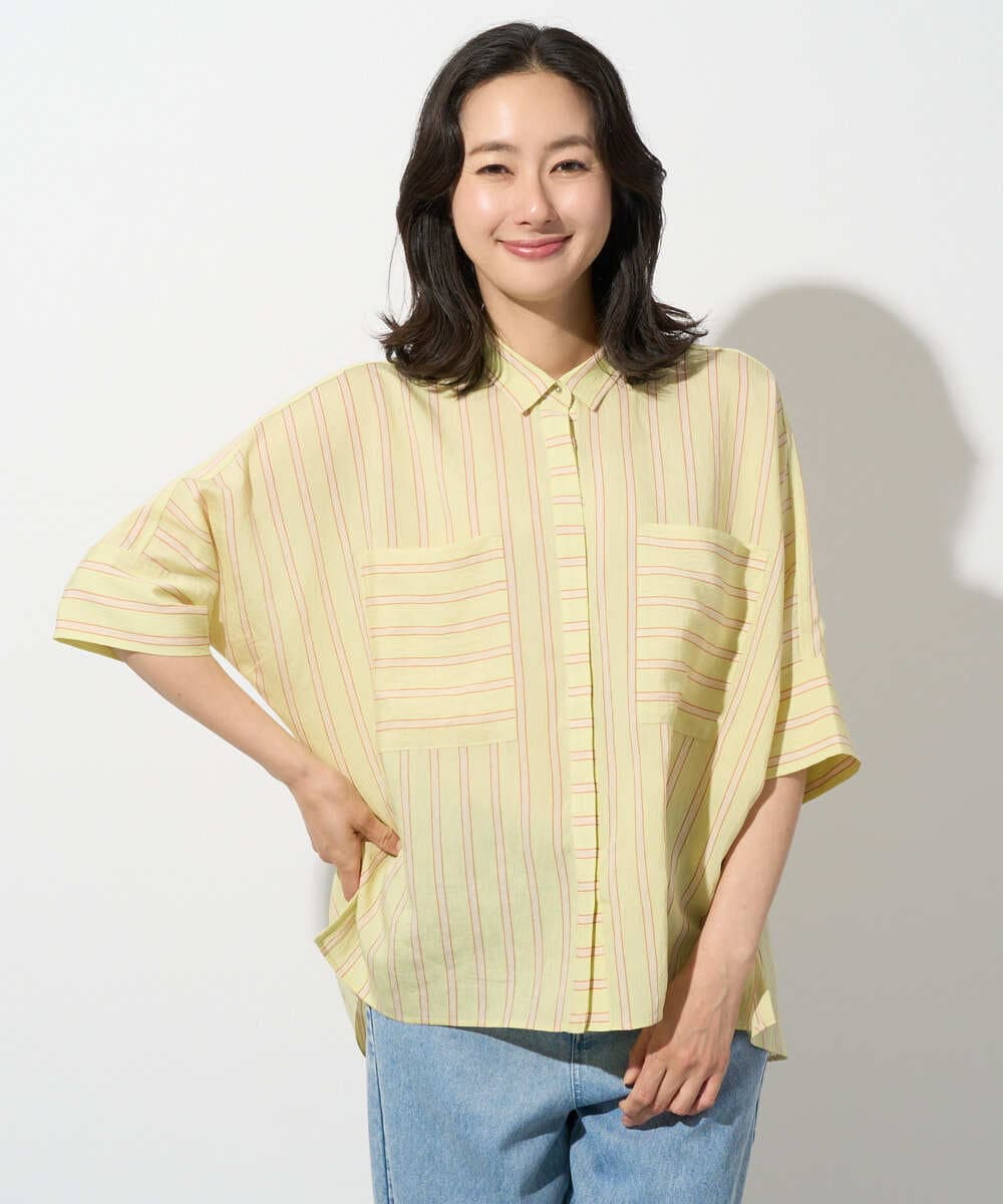 PZBGD04270 GEORGES RECH(ジョルジュ・レッシュ) バンドカラードルマンスリーブブラウス ライトブルー