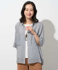 PZBGD04270 GEORGES RECH(ジョルジュ・レッシュ) バンドカラードルマンスリーブブラウス ライトブルー