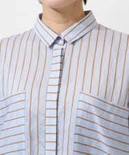 PZBGD04270 GEORGES RECH(ジョルジュ・レッシュ) バンドカラードルマンスリーブブラウス ライトブルー