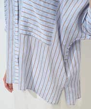 PZBGD04270 GEORGES RECH(ジョルジュ・レッシュ) バンドカラードルマンスリーブブラウス ライトブルー