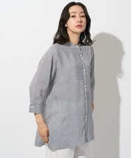 PZBGD05270 GEORGES RECH(ジョルジュ・レッシュ) バンドカラードルマンスリーブロングブラウス ネイビー