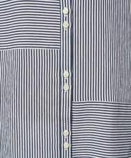 PZBGD05270 GEORGES RECH(ジョルジュ・レッシュ) バンドカラードルマンスリーブロングブラウス ネイビー