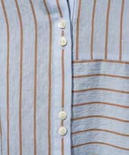 PZBGD05270 GEORGES RECH(ジョルジュ・レッシュ) バンドカラードルマンスリーブロングブラウス ネイビー