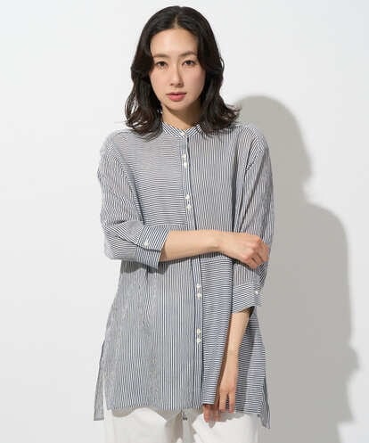 PZBGD05270 GEORGES RECH バンドカラードルマンスリーブロングブラウス