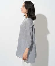 PZBGD05270 GEORGES RECH(ジョルジュ・レッシュ) バンドカラードルマンスリーブロングブラウス ネイビー