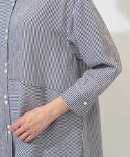 PZBGD05270 GEORGES RECH(ジョルジュ・レッシュ) バンドカラードルマンスリーブロングブラウス ネイビー