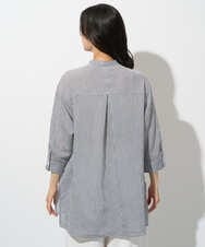 PZBGD05270 GEORGES RECH(ジョルジュ・レッシュ) バンドカラードルマンスリーブロングブラウス ネイビー