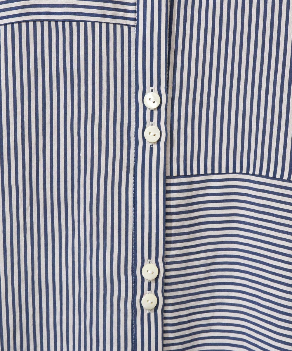 PZBGD05270 GEORGES RECH(ジョルジュ・レッシュ) バンドカラードルマンスリーブロングブラウス ネイビー