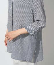 PZBGD05270 GEORGES RECH(ジョルジュ・レッシュ) バンドカラードルマンスリーブロングブラウス ネイビー