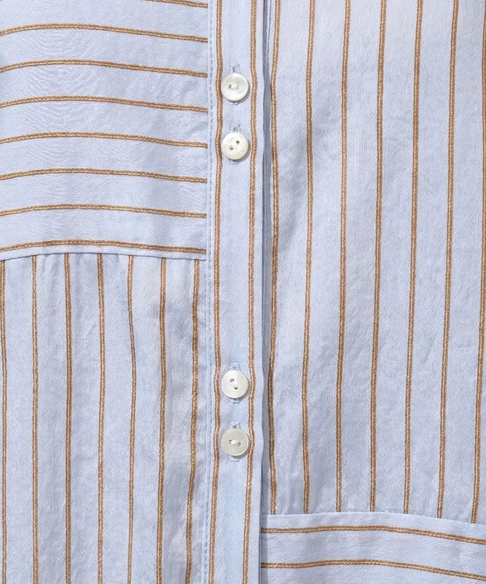 PZBGD05270 GEORGES RECH(ジョルジュ・レッシュ) バンドカラードルマンスリーブロングブラウス ネイビー