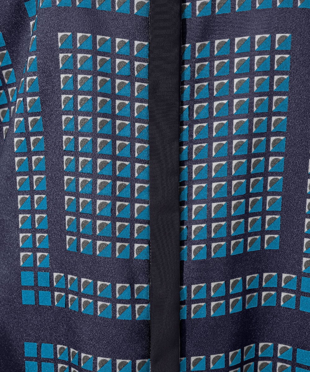 PZBGD14290 GEORGES RECH(ジョルジュ・レッシュ)  [日本製/セットアップ対応]ジオメトリックスカーフ柄ブラウス ベージュ系