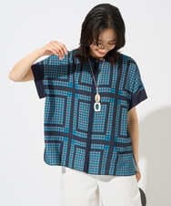 PZBGD14290 GEORGES RECH(ジョルジュ・レッシュ)  [日本製/セットアップ対応]ジオメトリックスカーフ柄ブラウス ベージュ系