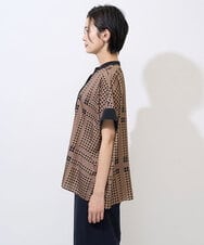 PZBGD14290 GEORGES RECH(ジョルジュ・レッシュ)  [日本製/セットアップ対応]ジオメトリックスカーフ柄ブラウス ベージュ系