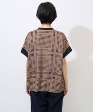 PZBGD14290 GEORGES RECH(ジョルジュ・レッシュ)  [日本製/セットアップ対応]ジオメトリックスカーフ柄ブラウス ベージュ系