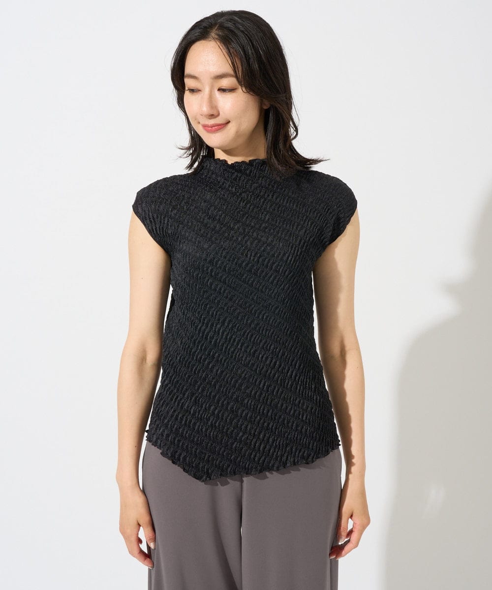 PZBGD20230 GEORGES RECH(ジョルジュ・レッシュ) プリーツフレンチスリーブプルオーバー ブラック