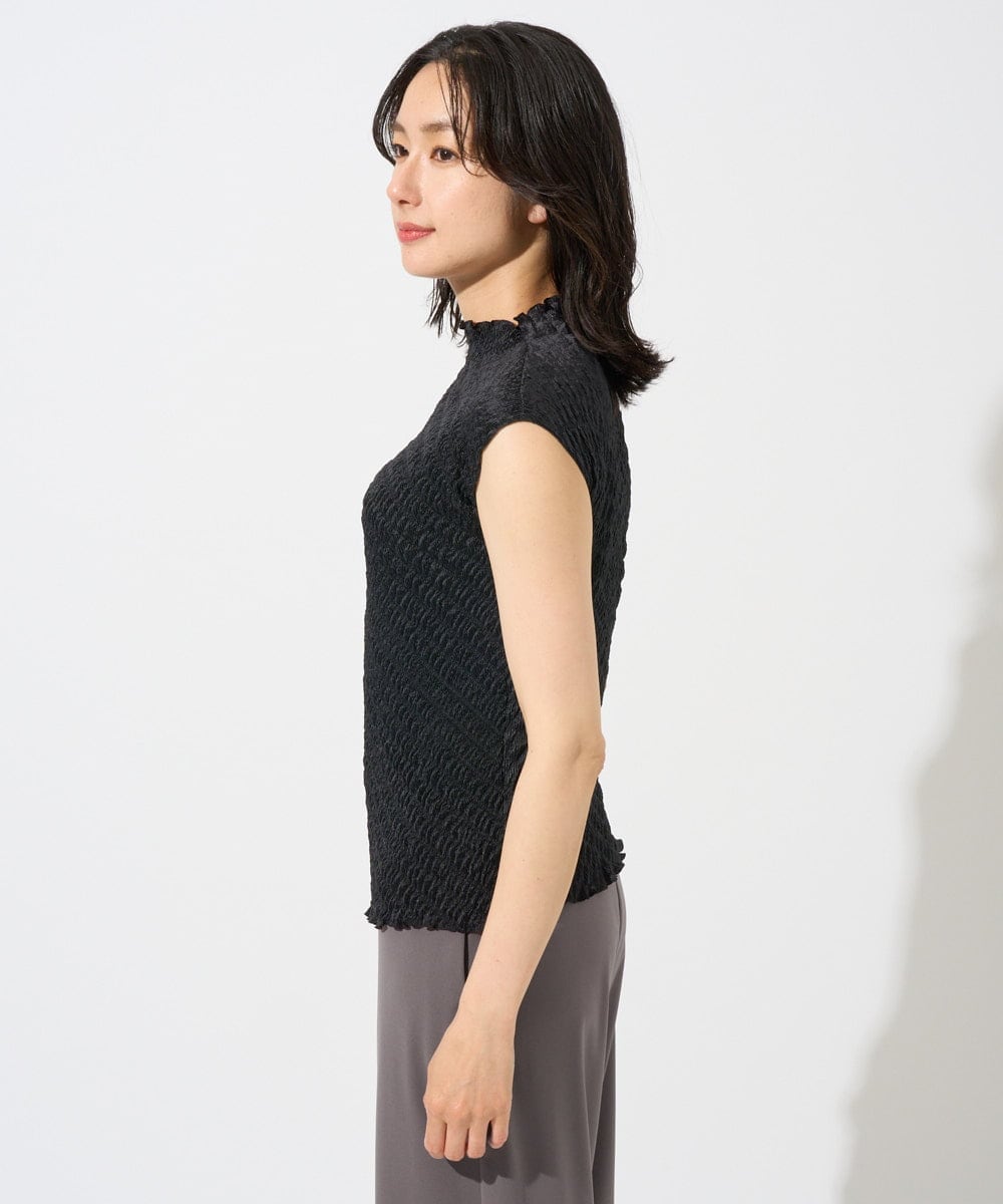 PZBGD20230 GEORGES RECH(ジョルジュ・レッシュ) プリーツフレンチスリーブプルオーバー ブラック