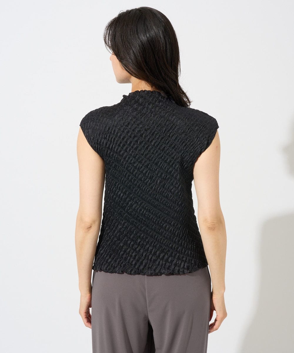 PZBGD20230 GEORGES RECH(ジョルジュ・レッシュ) プリーツフレンチスリーブプルオーバー ブラック