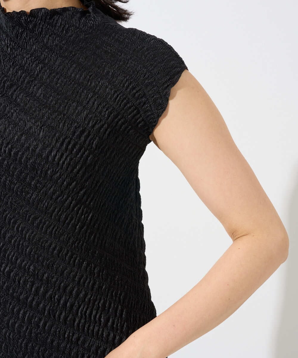 PZBGD20230 GEORGES RECH(ジョルジュ・レッシュ) プリーツフレンチスリーブプルオーバー ブラック