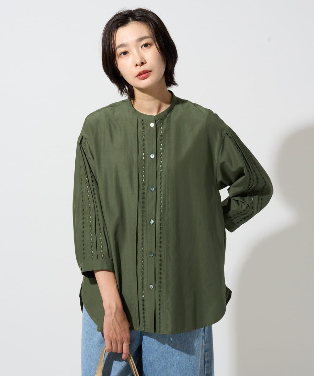 PZBGD22290 GEORGES RECH アイレット刺繡8分袖ブラウス