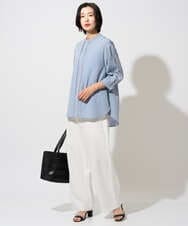 PZBGD22290 GEORGES RECH(ジョルジュ・レッシュ) アイレット刺繡8分袖ブラウス カーキ