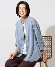 PZBGD22290 GEORGES RECH(ジョルジュ・レッシュ) アイレット刺繡8分袖ブラウス カーキ