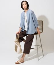 PZBGD22290 GEORGES RECH(ジョルジュ・レッシュ) アイレット刺繡8分袖ブラウス カーキ