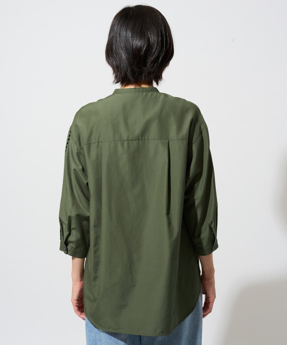 PZBGD22290 GEORGES RECH(ジョルジュ・レッシュ) アイレット刺繡8分袖ブラウス カーキ