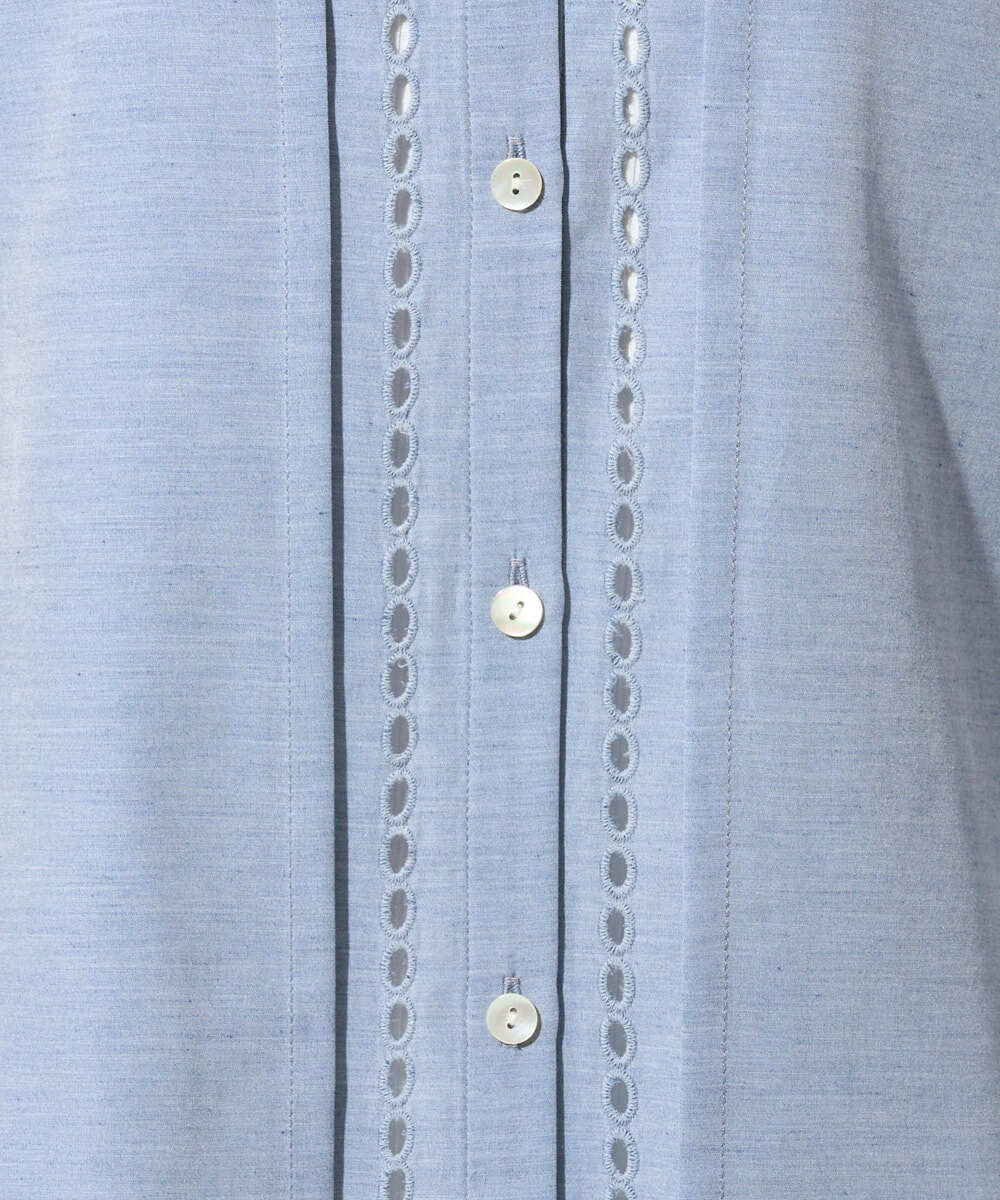 PZBGD22290 GEORGES RECH(ジョルジュ・レッシュ) アイレット刺繡8分袖ブラウス カーキ